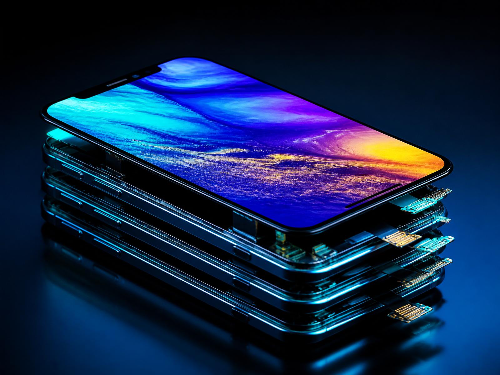 Stacked iPhone OLED display panels